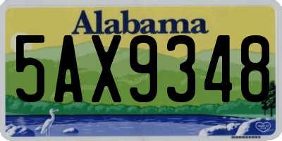 AL license plate 5AX9348