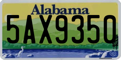AL license plate 5AX9350