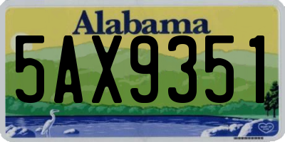 AL license plate 5AX9351