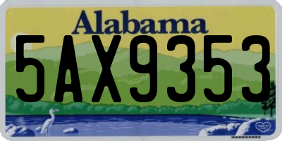 AL license plate 5AX9353