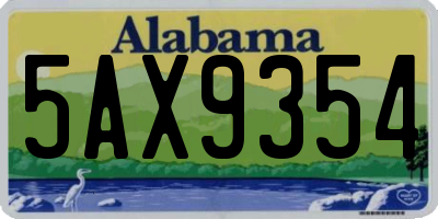 AL license plate 5AX9354