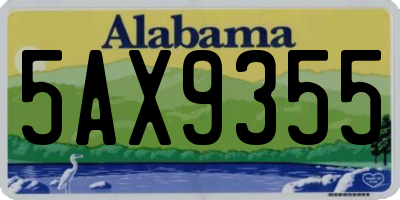 AL license plate 5AX9355