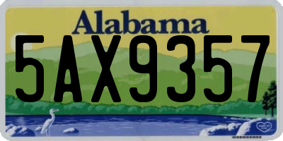 AL license plate 5AX9357