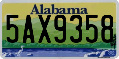 AL license plate 5AX9358