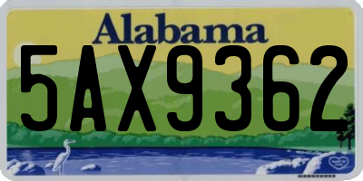 AL license plate 5AX9362