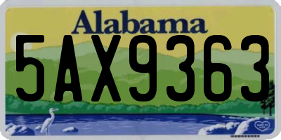 AL license plate 5AX9363