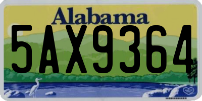 AL license plate 5AX9364