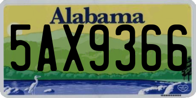 AL license plate 5AX9366