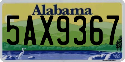 AL license plate 5AX9367