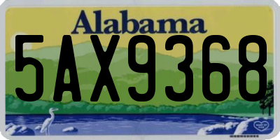 AL license plate 5AX9368
