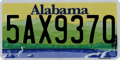 AL license plate 5AX9370