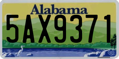 AL license plate 5AX9371