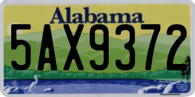 AL license plate 5AX9372
