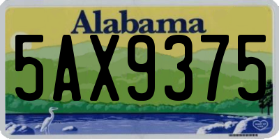 AL license plate 5AX9375
