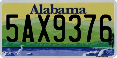 AL license plate 5AX9376
