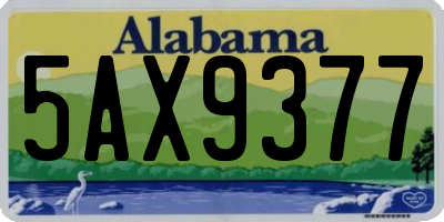 AL license plate 5AX9377