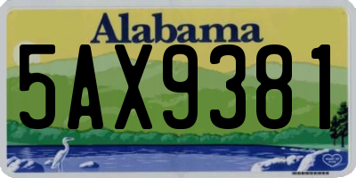AL license plate 5AX9381