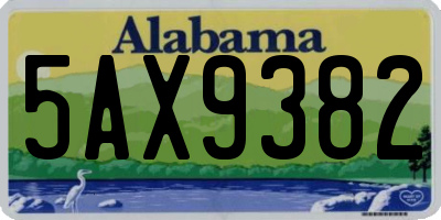 AL license plate 5AX9382