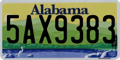 AL license plate 5AX9383
