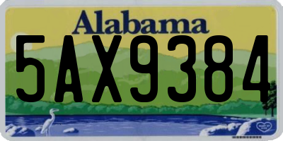 AL license plate 5AX9384