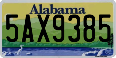 AL license plate 5AX9385