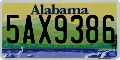 AL license plate 5AX9386