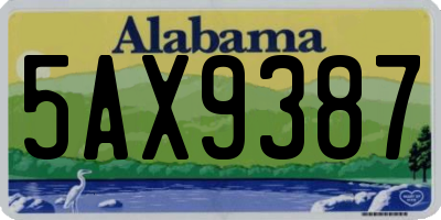 AL license plate 5AX9387