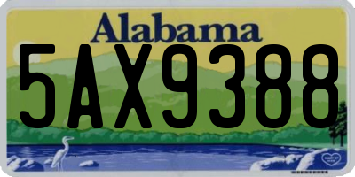 AL license plate 5AX9388