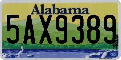 AL license plate 5AX9389