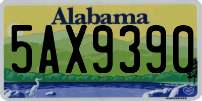 AL license plate 5AX9390