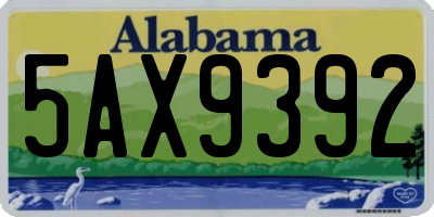 AL license plate 5AX9392