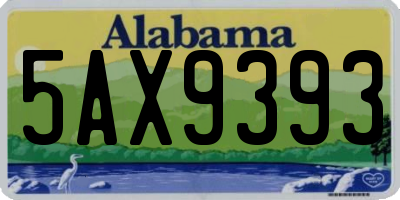 AL license plate 5AX9393