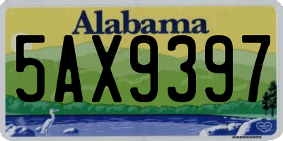 AL license plate 5AX9397