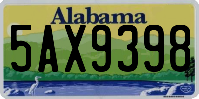AL license plate 5AX9398