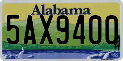 AL license plate 5AX9400