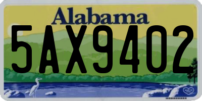 AL license plate 5AX9402