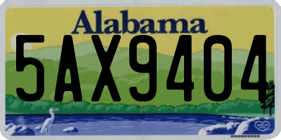 AL license plate 5AX9404
