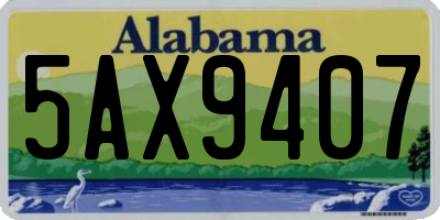 AL license plate 5AX9407