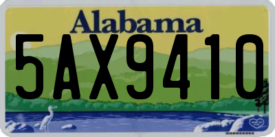 AL license plate 5AX9410