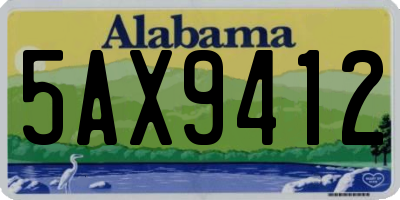 AL license plate 5AX9412