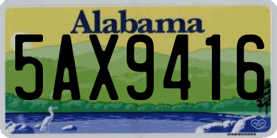 AL license plate 5AX9416