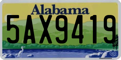 AL license plate 5AX9419