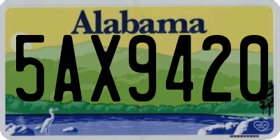 AL license plate 5AX9420