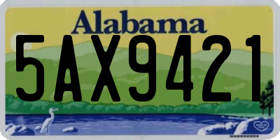 AL license plate 5AX9421