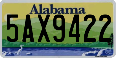 AL license plate 5AX9422