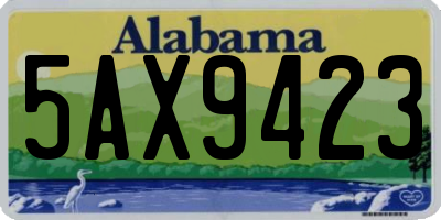 AL license plate 5AX9423