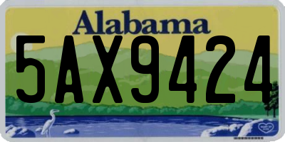 AL license plate 5AX9424