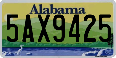 AL license plate 5AX9425