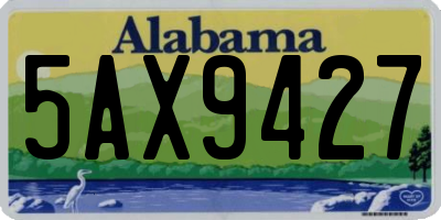 AL license plate 5AX9427
