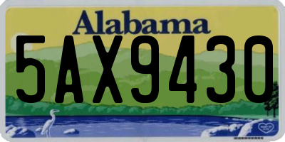 AL license plate 5AX9430